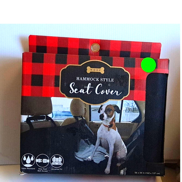 WOOF hammock style pet seat cover NEW IN Box BLACK Universal Fit - Picture 1 of 10